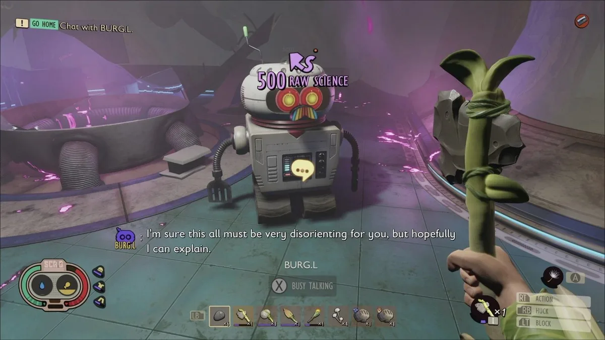 Health bar locked during a Grounded insect fight