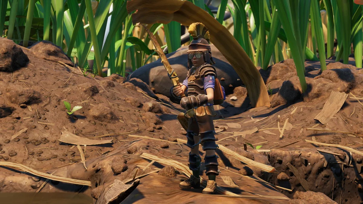 Four players exploring Grounded backyard in co-op